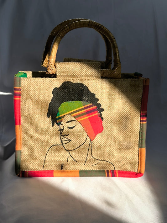 Sac Wonder Queen - Madras Rouge Vert Rouge