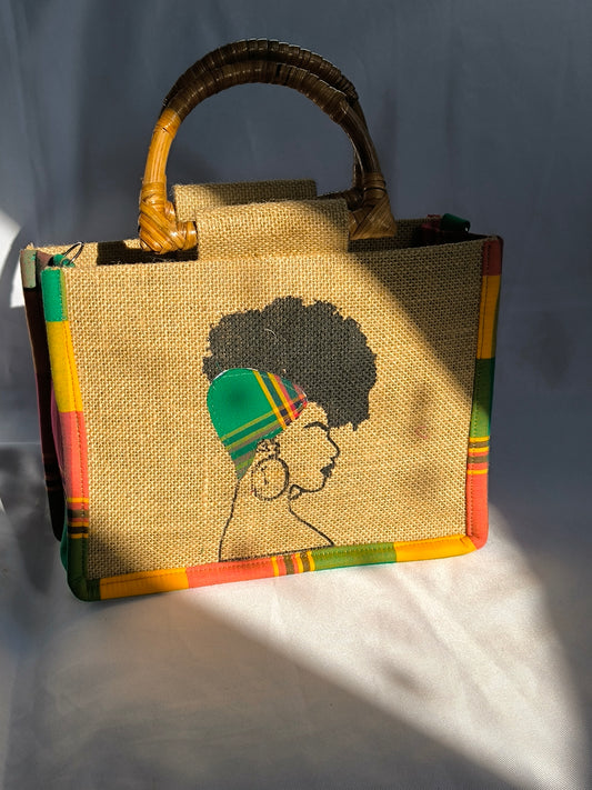 Sac Wonder Queen - Madras Rouge Vert Rouge